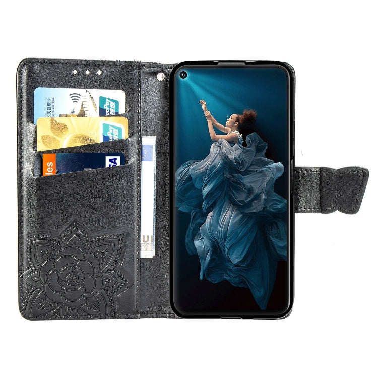Butterfly Love Flowers Embossing Horizontal Flip Leather Case For Huawei Honor 20 Pro with Holder...