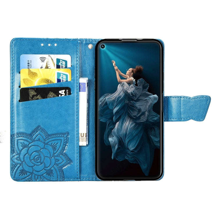 Butterfly Love Flowers Embossing Horizontal Flip Leather Case For Huawei Honor 20 Pro with Holder...