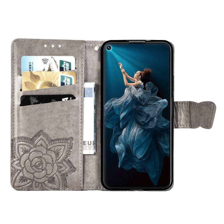 Butterfly Love Flowers Embossing Horizontal Flip Leather Case For Huawei Honor 20 Pro with Holder...