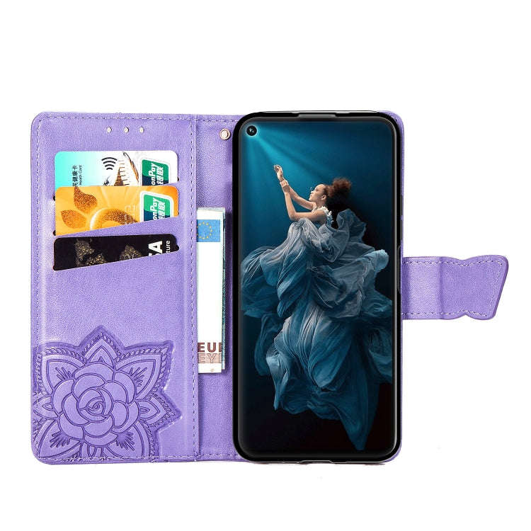Butterfly Love Flowers Embossing Horizontal Flip Leather Case For Huawei Honor 20 Pro with Holder...