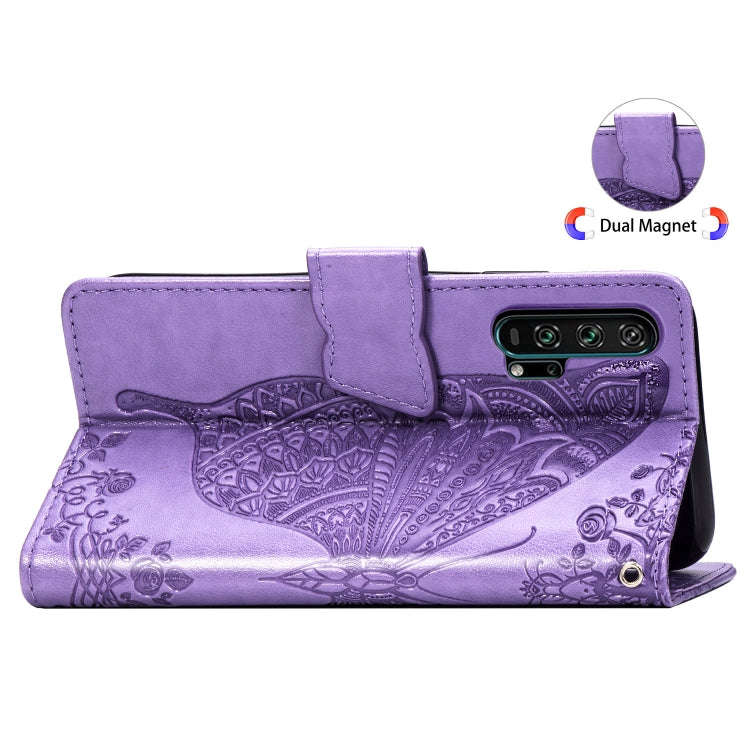 Butterfly Love Flowers Embossing Horizontal Flip Leather Case For Huawei Honor 20 Pro with Holder...