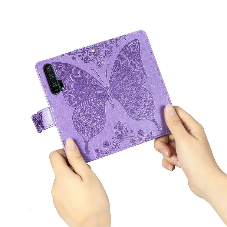Butterfly Love Flowers Embossing Horizontal Flip Leather Case For Huawei Honor 20 Pro with Holder...