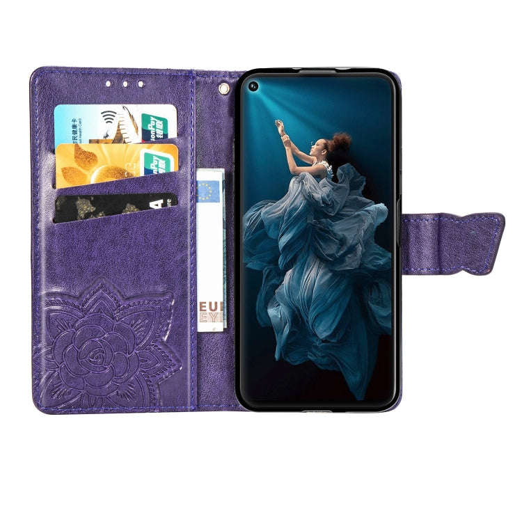 Butterfly Love Flowers Embossing Horizontal Flip Leather Case For Huawei Honor 20 Pro with Holder...
