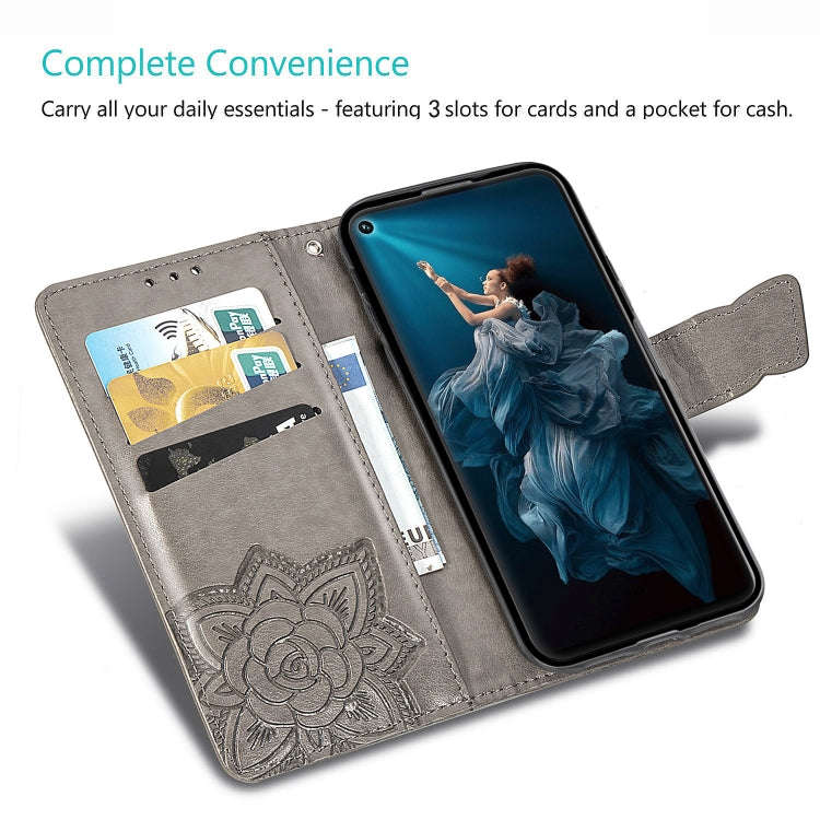Butterfly Love Flowers Embossing Horizontal Flip Leather Case For Huawei Honor 20 Pro with Holder...