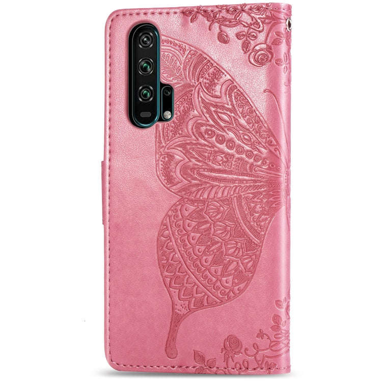 Butterfly Love Flowers Embossing Horizontal Flip Leather Case For Huawei Honor 20 Pro with Holder...