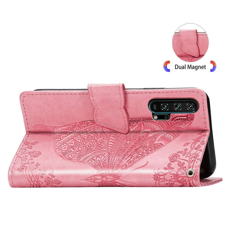 Butterfly Love Flowers Embossing Horizontal Flip Leather Case For Huawei Honor 20 Pro with Holder...