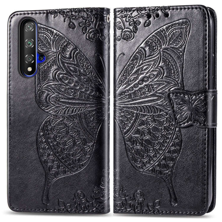 Butterfly Love Flowers Embossing Horizontal Flip Leather Case For Huawei Honor 20 with Holder & C...