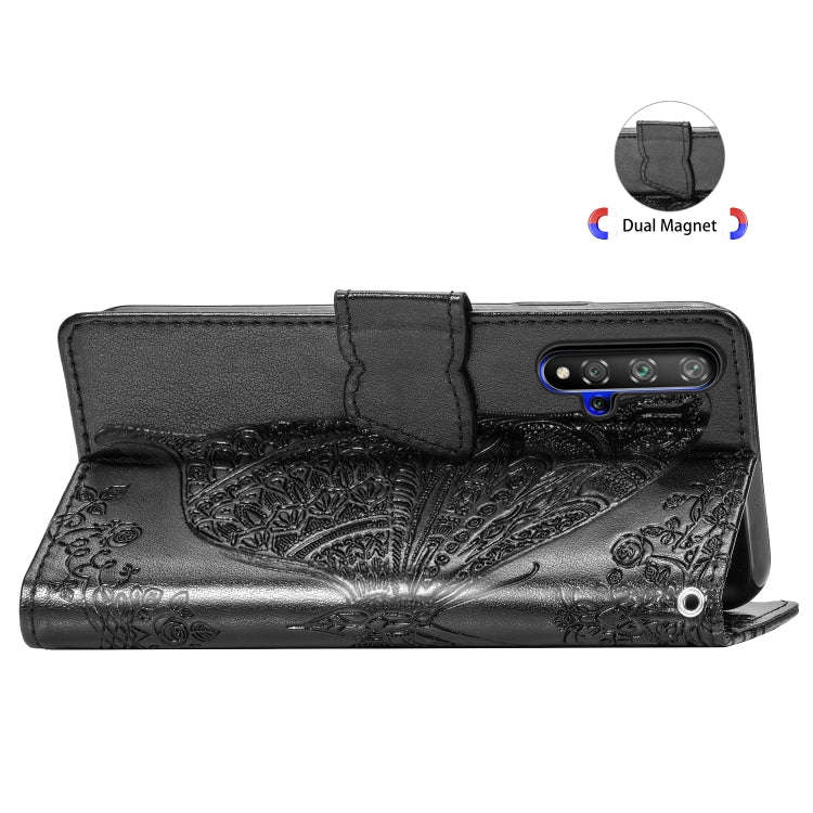 Butterfly Love Flowers Embossing Horizontal Flip Leather Case For Huawei Honor 20 with Holder & C...