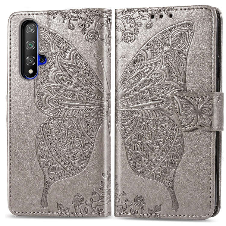 Butterfly Love Flowers Embossing Horizontal Flip Leather Case For Huawei Honor 20 with Holder & C...