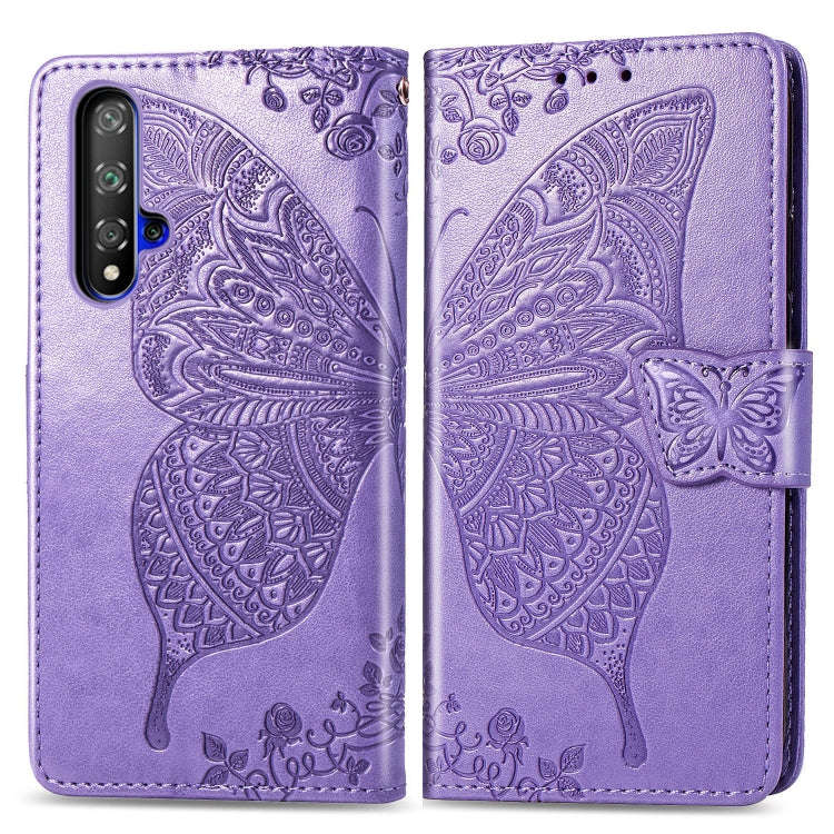 Butterfly Love Flowers Embossing Horizontal Flip Leather Case For Huawei Honor 20 with Holder & C...