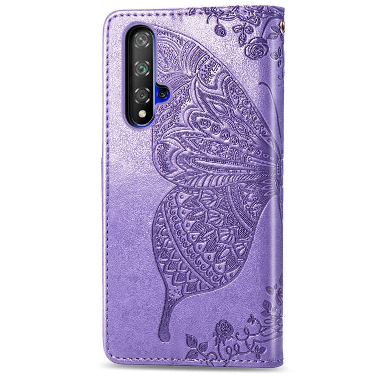 Butterfly Love Flowers Embossing Horizontal Flip Leather Case For Huawei Honor 20 with Holder & C...