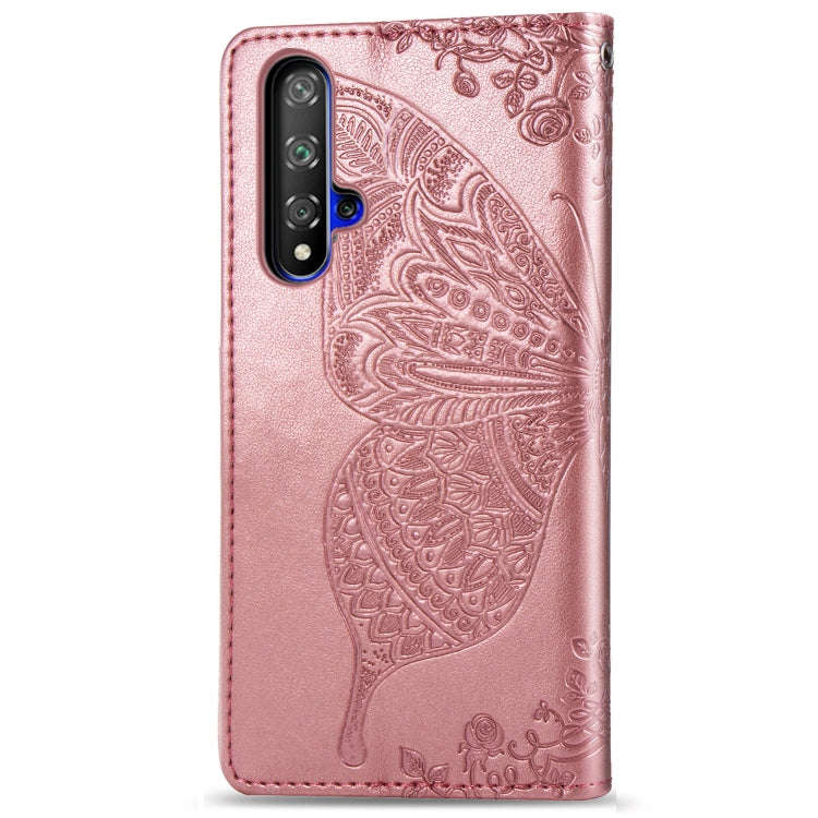 Butterfly Love Flowers Embossing Horizontal Flip Leather Case For Huawei Honor 20 with Holder & C...