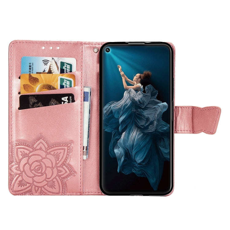 Butterfly Love Flowers Embossing Horizontal Flip Leather Case For Huawei Honor 20 with Holder & C...