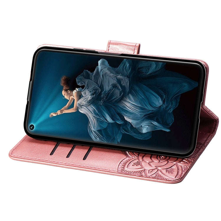 Butterfly Love Flowers Embossing Horizontal Flip Leather Case For Huawei Honor 20 with Holder & C...