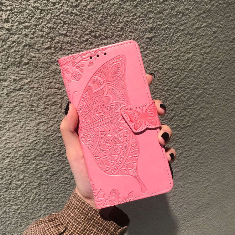 Butterfly Love Flowers Embossing Horizontal Flip Leather Case For Huawei Honor 20 with Holder & C...