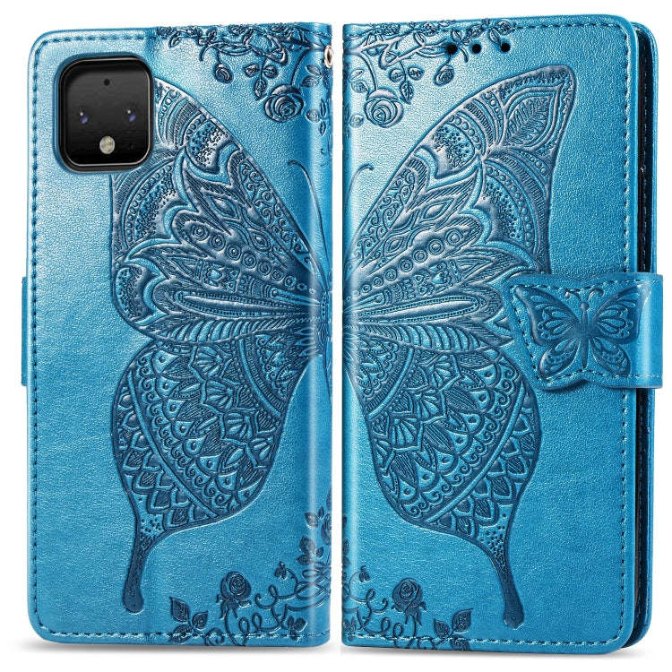 Butterfly Love Flowers Embossing Horizontal Flip Leather Case For Google Pixel 4 XL with Holder &...
