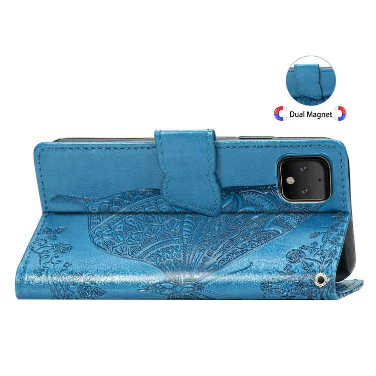 Butterfly Love Flowers Embossing Horizontal Flip Leather Case For Google Pixel 4 XL with Holder &...
