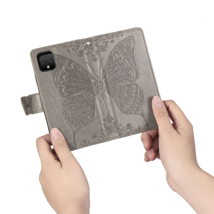 Butterfly Love Flowers Embossing Horizontal Flip Leather Case For Google Pixel 4 XL with Holder &...