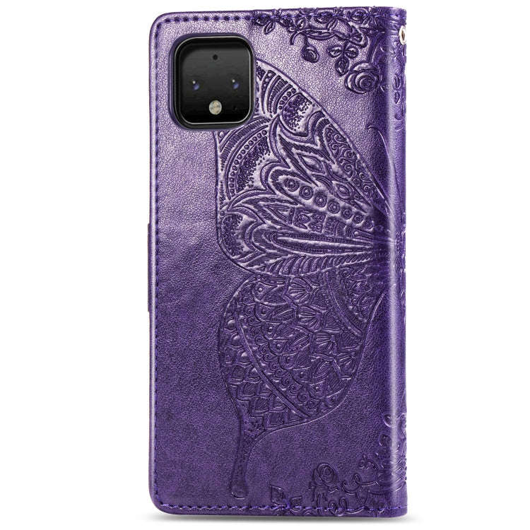 Butterfly Love Flowers Embossing Horizontal Flip Leather Case For Google Pixel 4 XL with Holder &...