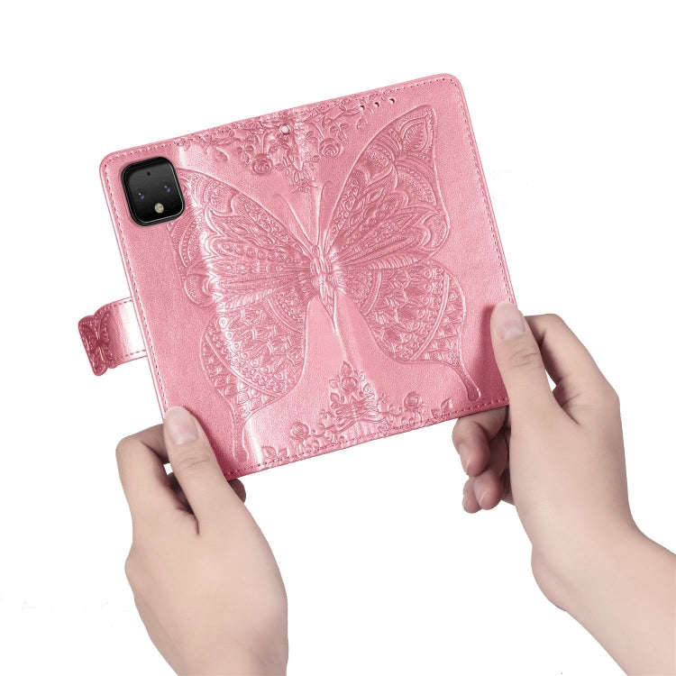 Butterfly Love Flowers Embossing Horizontal Flip Leather Case For Google Pixel 4 XL with Holder &...