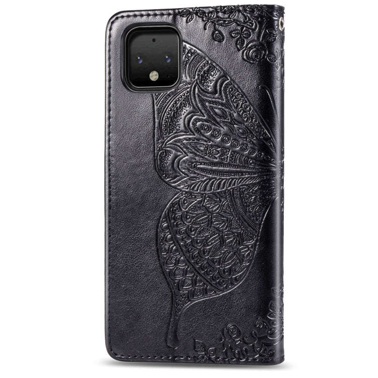 Butterfly Love Flowers Embossing Horizontal Flip Leather Case For Google Pixel 4 with Holder & Ca...