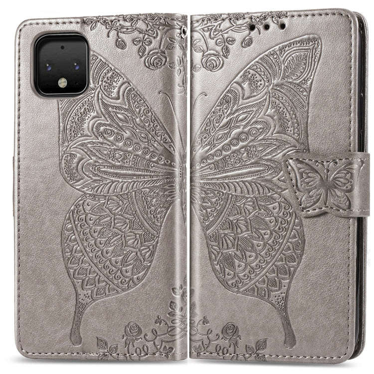 Butterfly Love Flowers Embossing Horizontal Flip Leather Case For Google Pixel 4 with Holder & Ca...