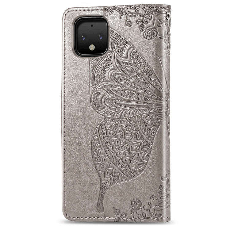 Butterfly Love Flowers Embossing Horizontal Flip Leather Case For Google Pixel 4 with Holder & Ca...