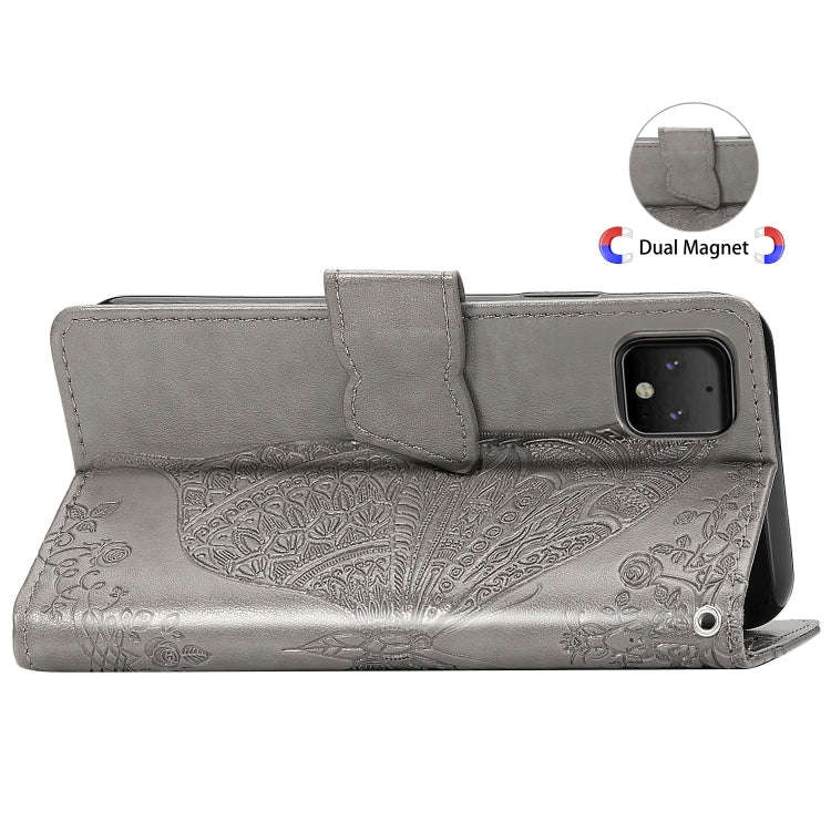 Butterfly Love Flowers Embossing Horizontal Flip Leather Case For Google Pixel 4 with Holder & Ca...