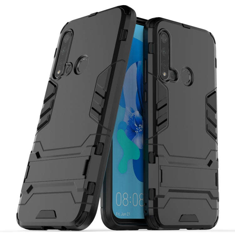 Shockproof PC + TPU Case for Huawei P20lite 2019/Nova5i, with Holder(Navy blue)