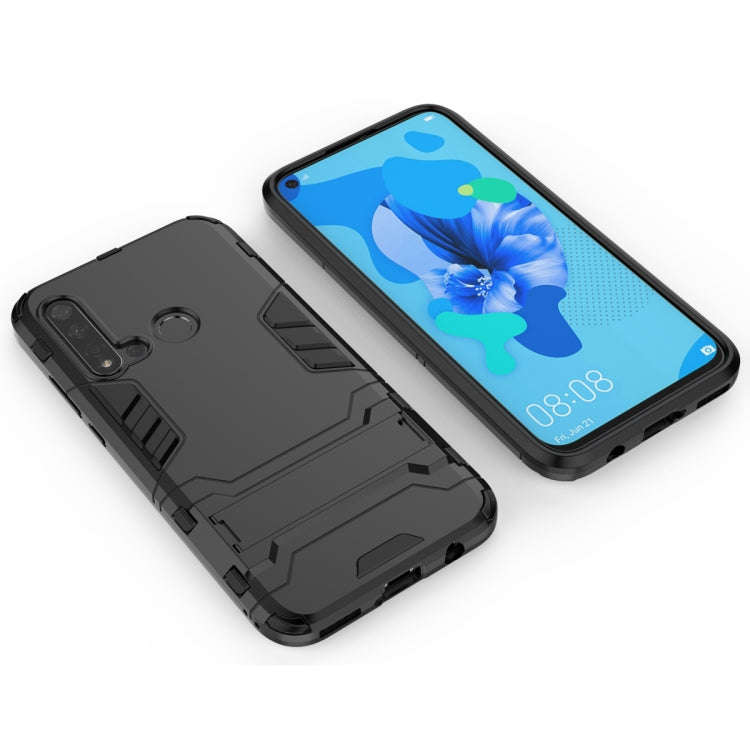 Shockproof PC + TPU Case for Huawei P20lite 2019/Nova5i, with Holder(Red)
