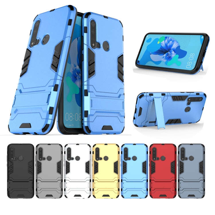Shockproof PC + TPU Case for Huawei P20lite 2019/Nova5i, with Holder(Red)