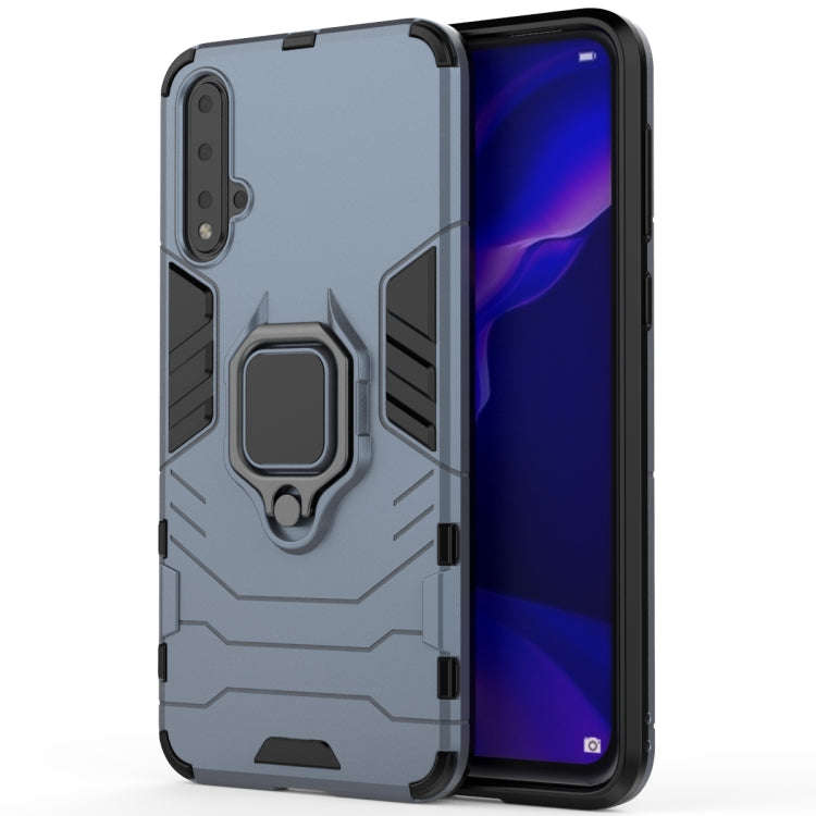 PC + TPU Shockproof Protective Case with Magnetic Ring Holder for Huawei Nova 5 / Nova 5 Pro(Navy...