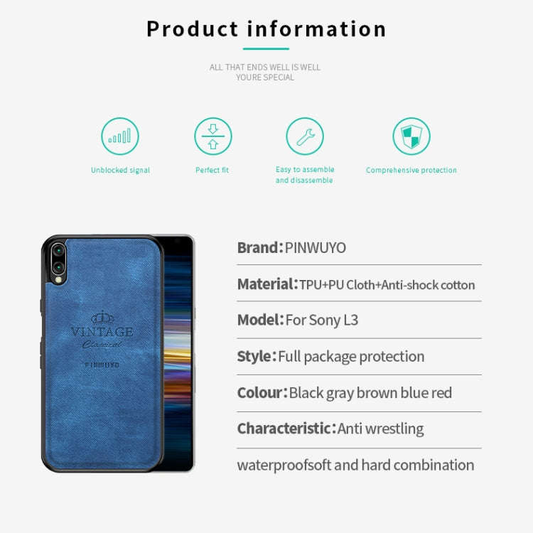 PINWUYO Shockproof Waterproof Full Coverage TPU + PU cloth+Anti-shock cotton Protective Case  for...