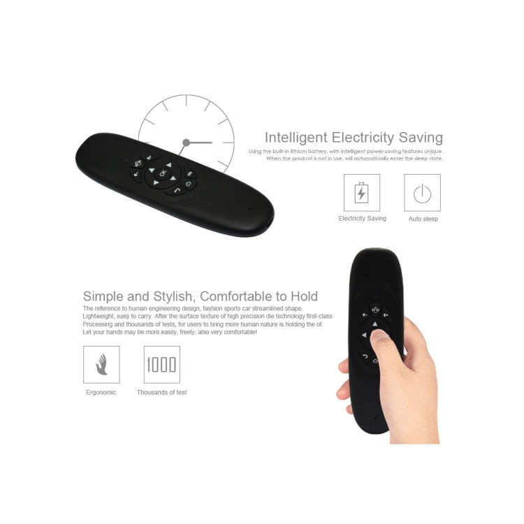 C120 2.4G Mini Keyboard Wireless Remote Mouse with 3-Gyro & 3-Gravity Sensor for PC / HTPC / IPTV...