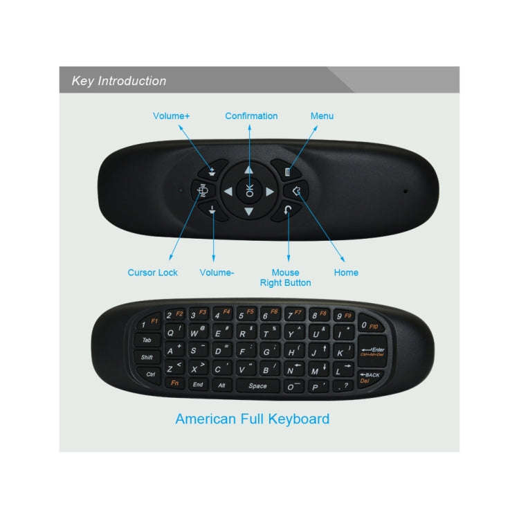 C120 2.4G Mini Keyboard Wireless Remote Mouse with 3-Gyro & 3-Gravity Sensor for PC / HTPC / IPTV...