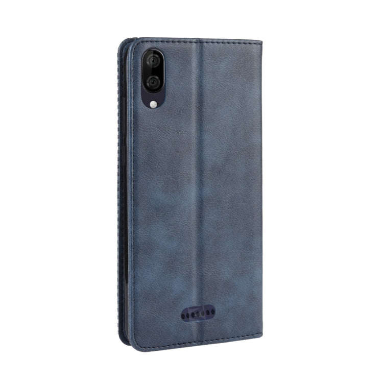 Magnetic Buckle Retro Crazy Horse Texture Horizontal Flip Leather Case for Wiko Y80, with Holder ...