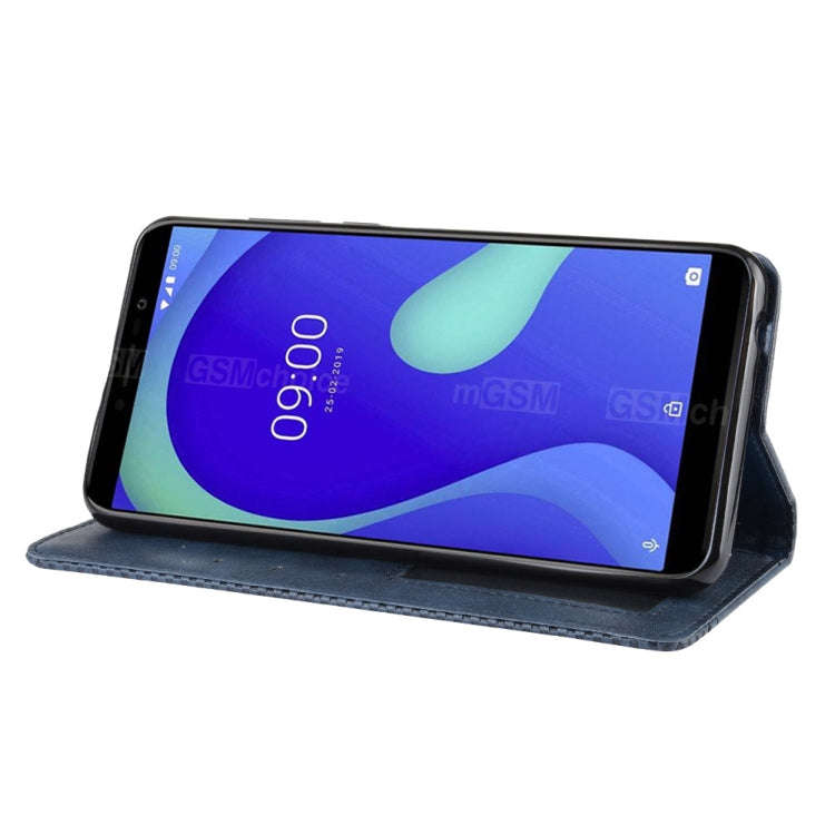 Magnetic Buckle Retro Crazy Horse Texture Horizontal Flip Leather Case for Wiko Y80, with Holder ...