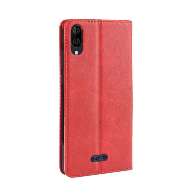 Magnetic Buckle Retro Crazy Horse Texture Horizontal Flip Leather Case for Wiko Y80, with Holder ...