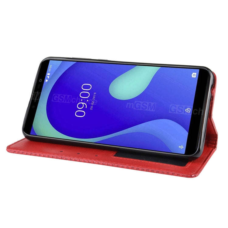 Magnetic Buckle Retro Crazy Horse Texture Horizontal Flip Leather Case for Wiko Y80, with Holder ...