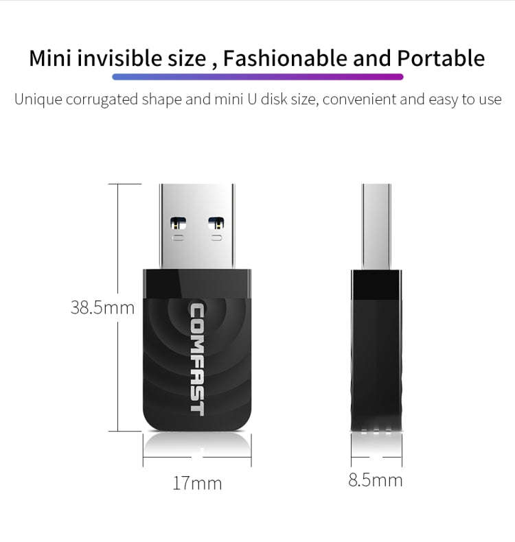 COMFAST CF-812AC 1300 Mbps Dual Band Mini USB WiFi Adapter