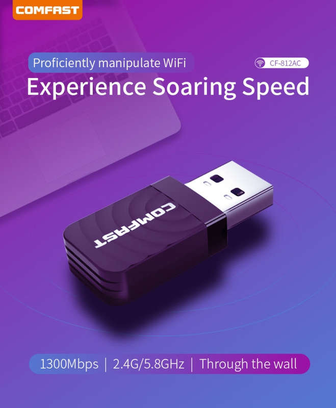COMFAST CF-812AC 1300 Mbps Dual Band Mini USB WiFi Adapter