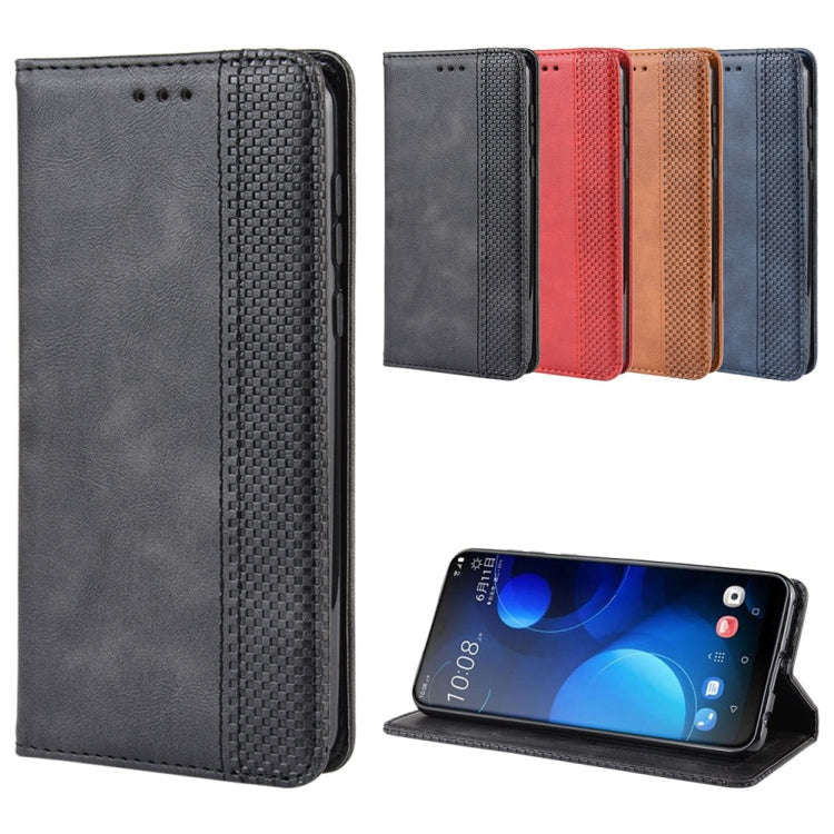 Magnetic Buckle Retro Crazy Horse Texture Horizontal Flip Leather Case for HTC Desire 19+(Desire ...