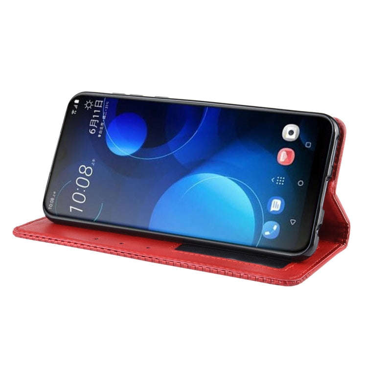 Magnetic Buckle Retro Crazy Horse Texture Horizontal Flip Leather Case for HTC Desire 19+(Desire ...