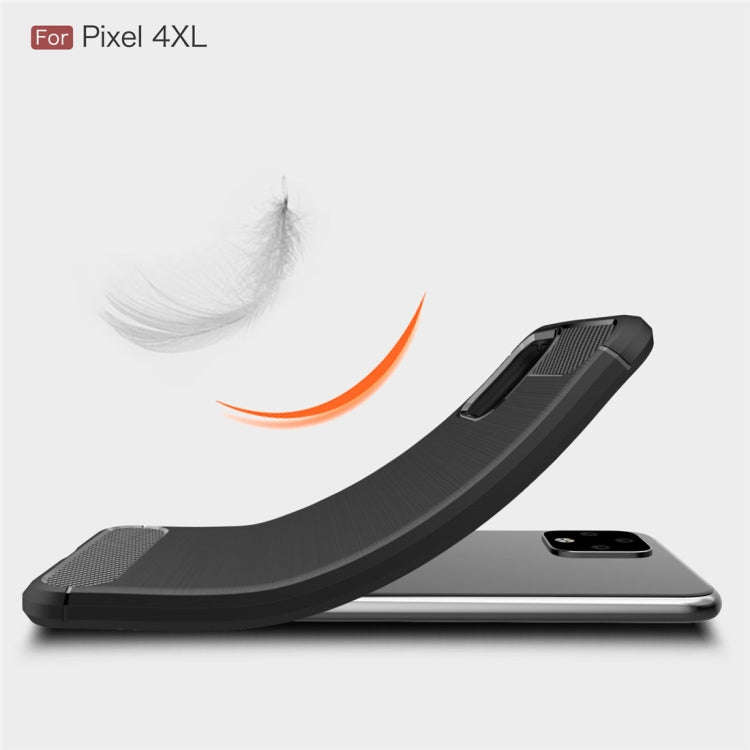Brushed Texture Carbon Fiber TPU Case for Google Pixel 4XL(Navy Blue)
