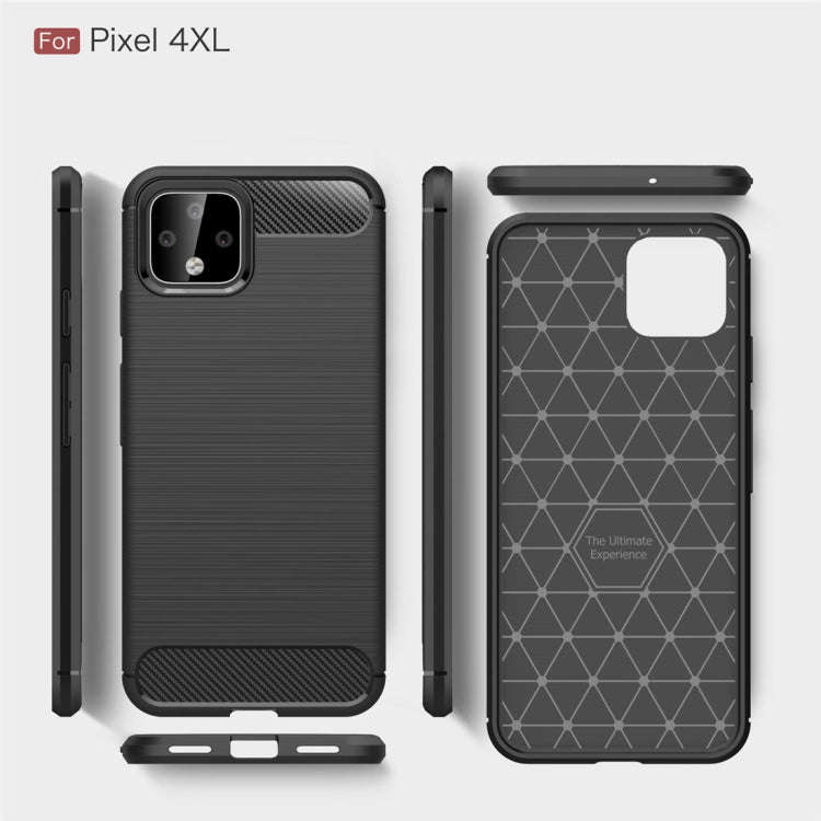 Brushed Texture Carbon Fiber TPU Case for Google Pixel 4XL(Red)