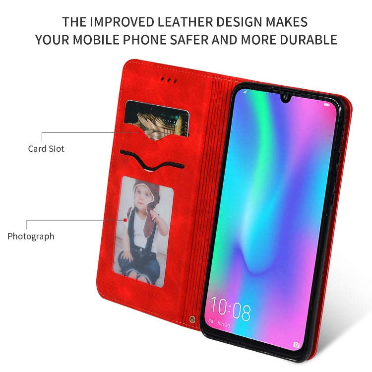 Retro Skin Feel Business Magnetic Horizontal Flip Leather Case for Huawei Honor 10 Lite / Honor 2...