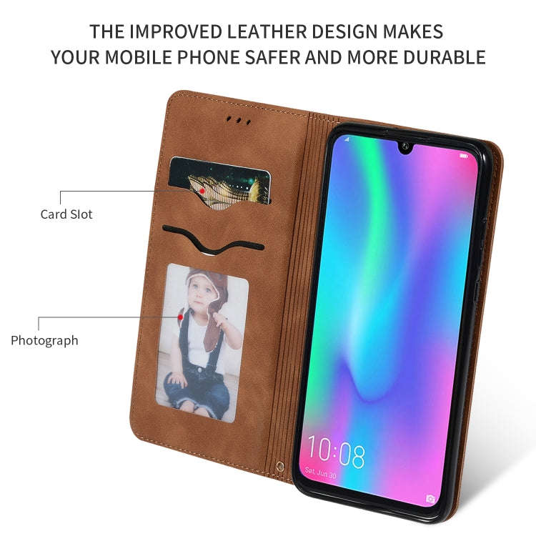 Retro Skin Feel Business Magnetic Horizontal Flip Leather Case for Huawei Honor 10 Lite / Honor 2...