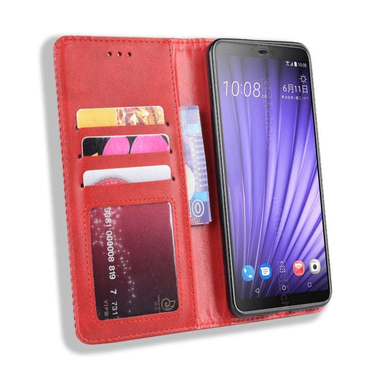 Magnetic Buckle Retro Crazy Horse Texture Horizontal Flip Leather Case for HTC U19E , with Holder...