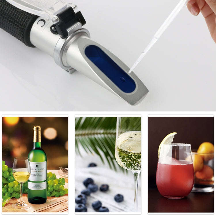 RZ136 Refractometer Fruit Wine Meter Sugar Portable Auto Brix 0~32% Alcohol 0~26% Fruit Juice Win...