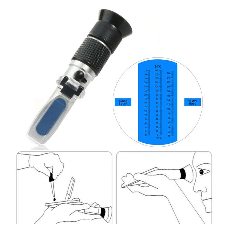 RZ136 Refractometer Fruit Wine Meter Sugar Portable Auto Brix 0~32% Alcohol 0~26% Fruit Juice Win...